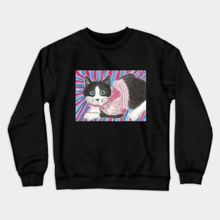 Cute cat  blue eyes Crewneck Sweatshirt